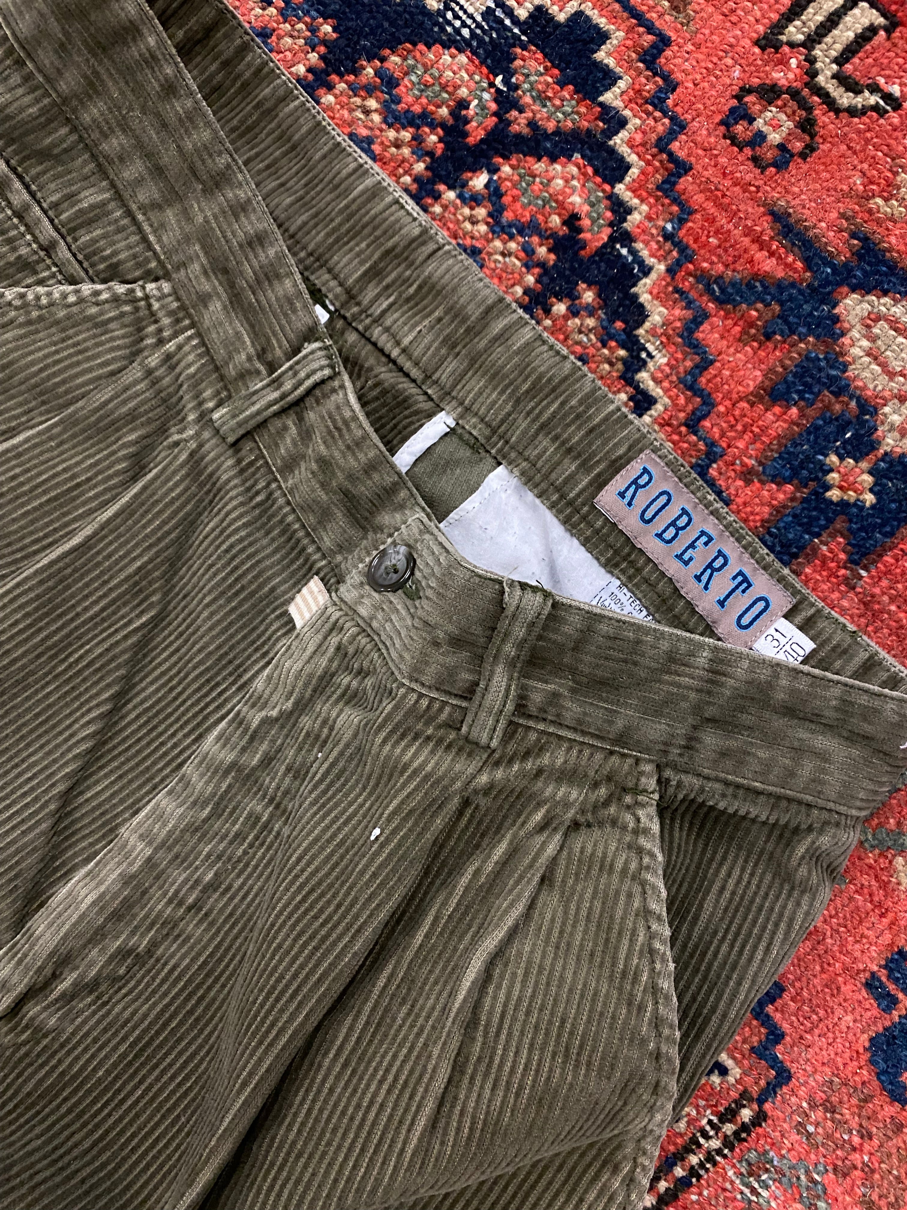Vintage High Waisted Corduroy Pants - 30IN/W
