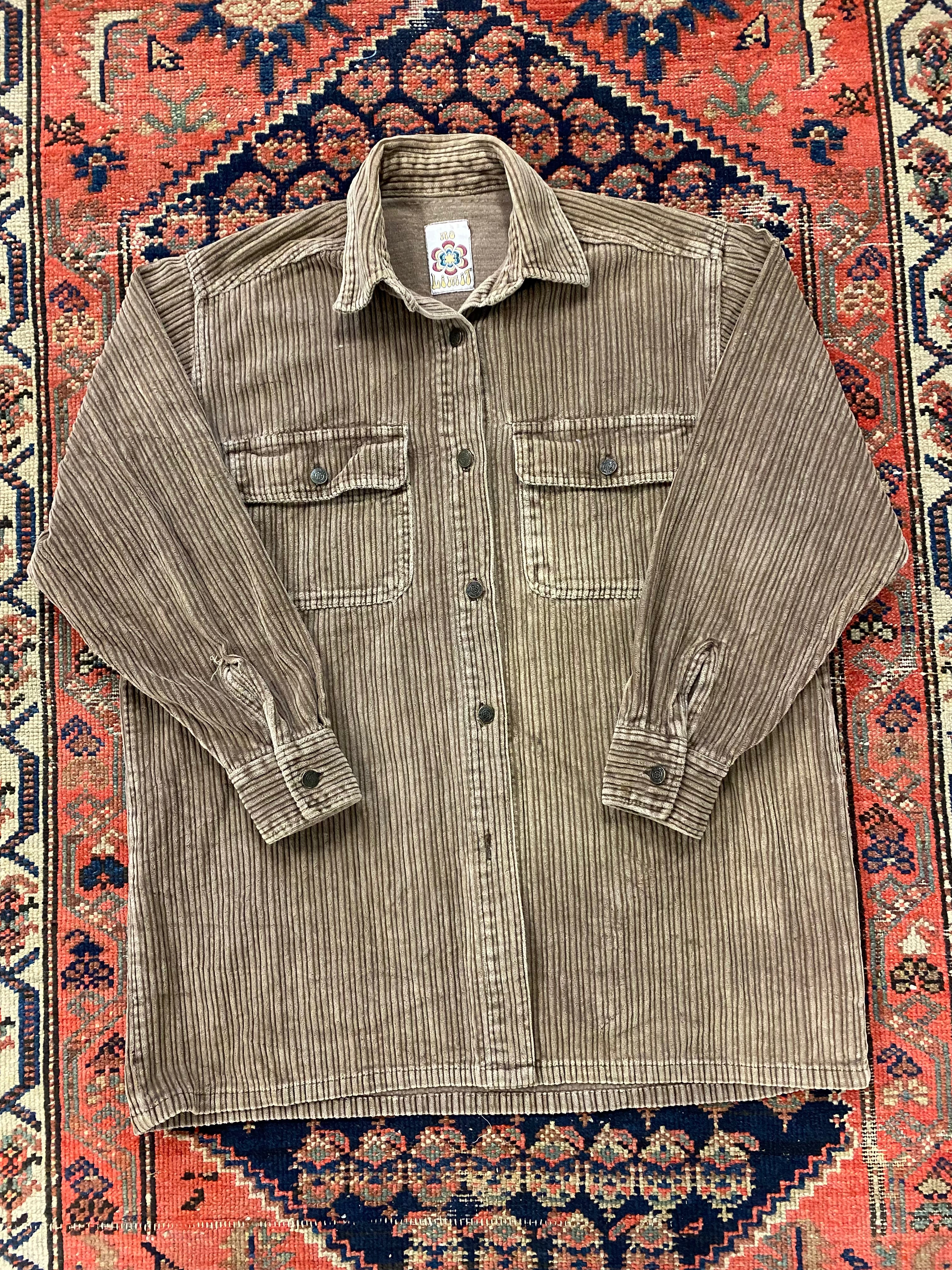 Vintage Brown Corduroy Button Up Shirt - M/L