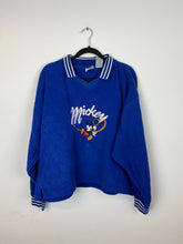 Load image into Gallery viewer, 90s fleece Mickey tennis collared crewneck