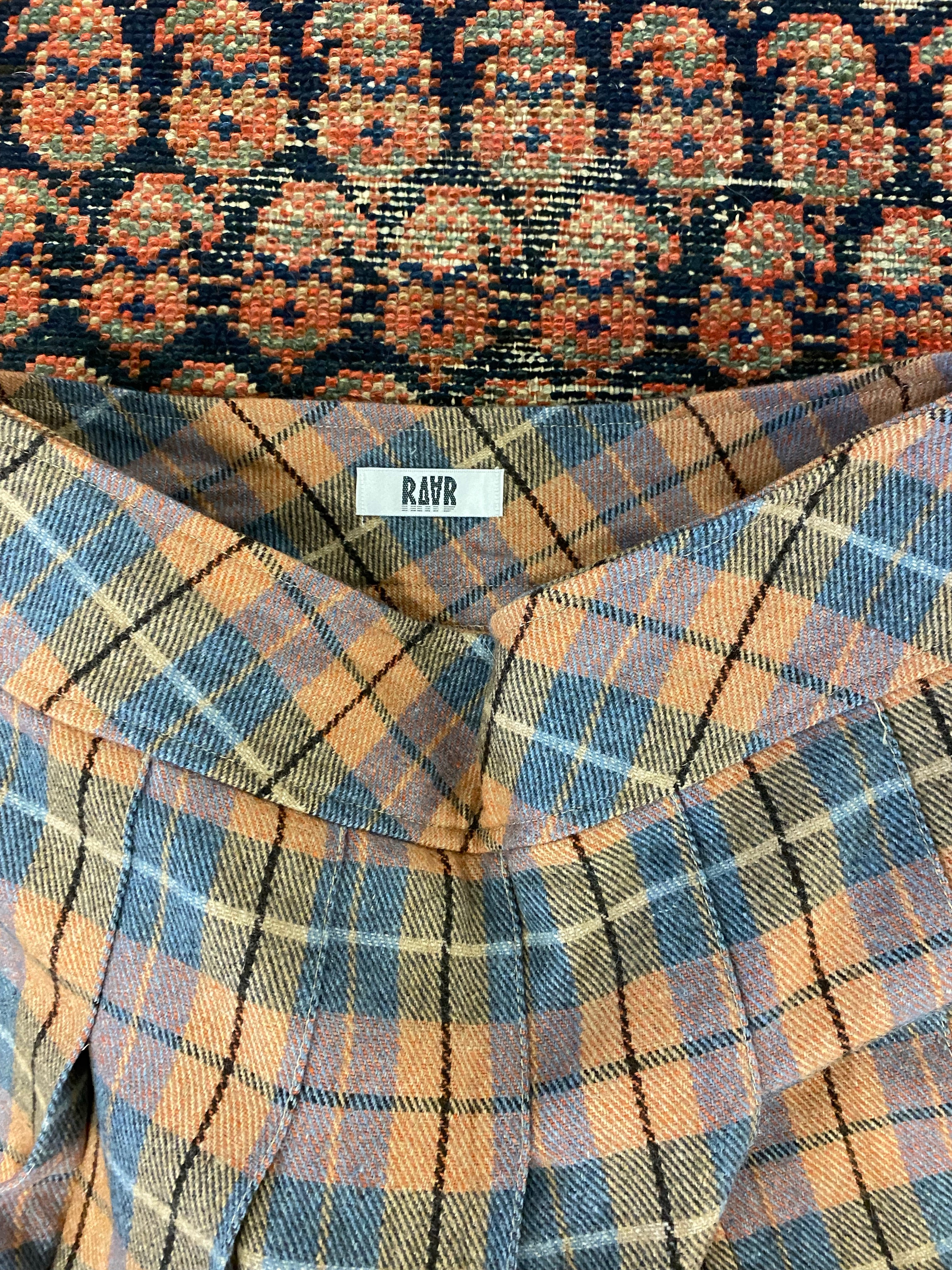 Vintage Plaid Mini Skirt - 30in