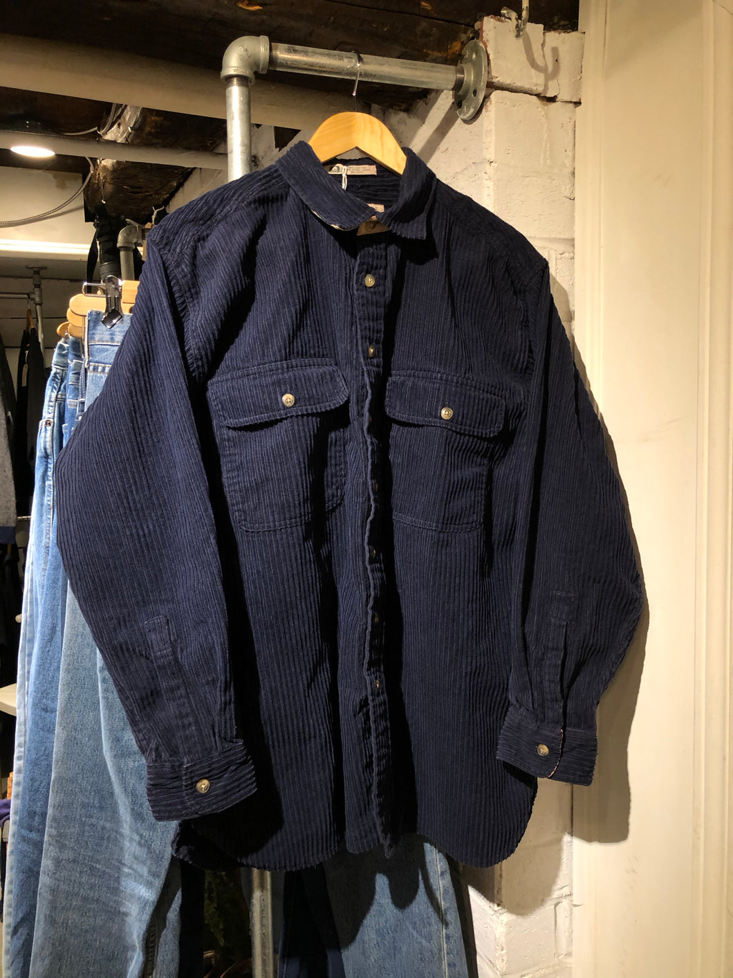 Navy Cord Button up