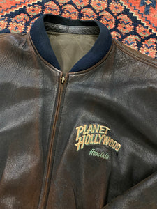 90s Reversible Planet Hollywood Leather Jacket - M