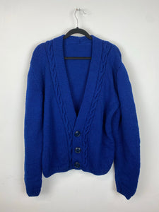 Vintage Blue Knit Cardigan - L