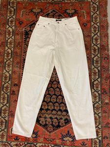 Vintage High Waist White Denim Jeans - 28in