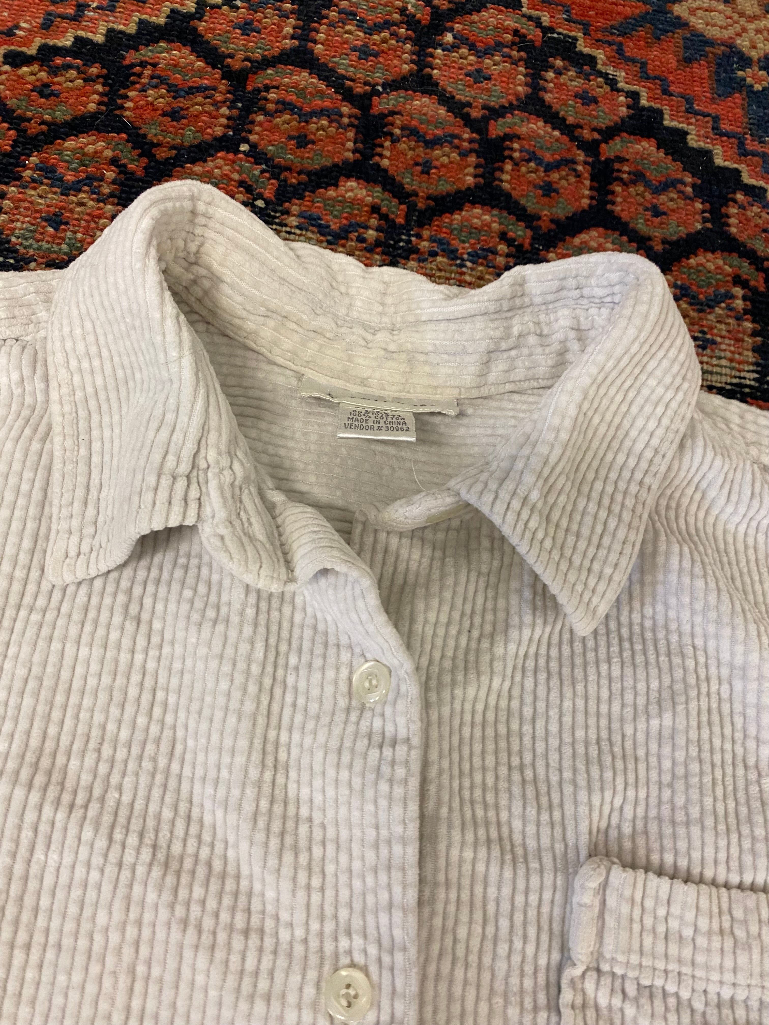 90s Thick Corduroy Button Up Shirt - L