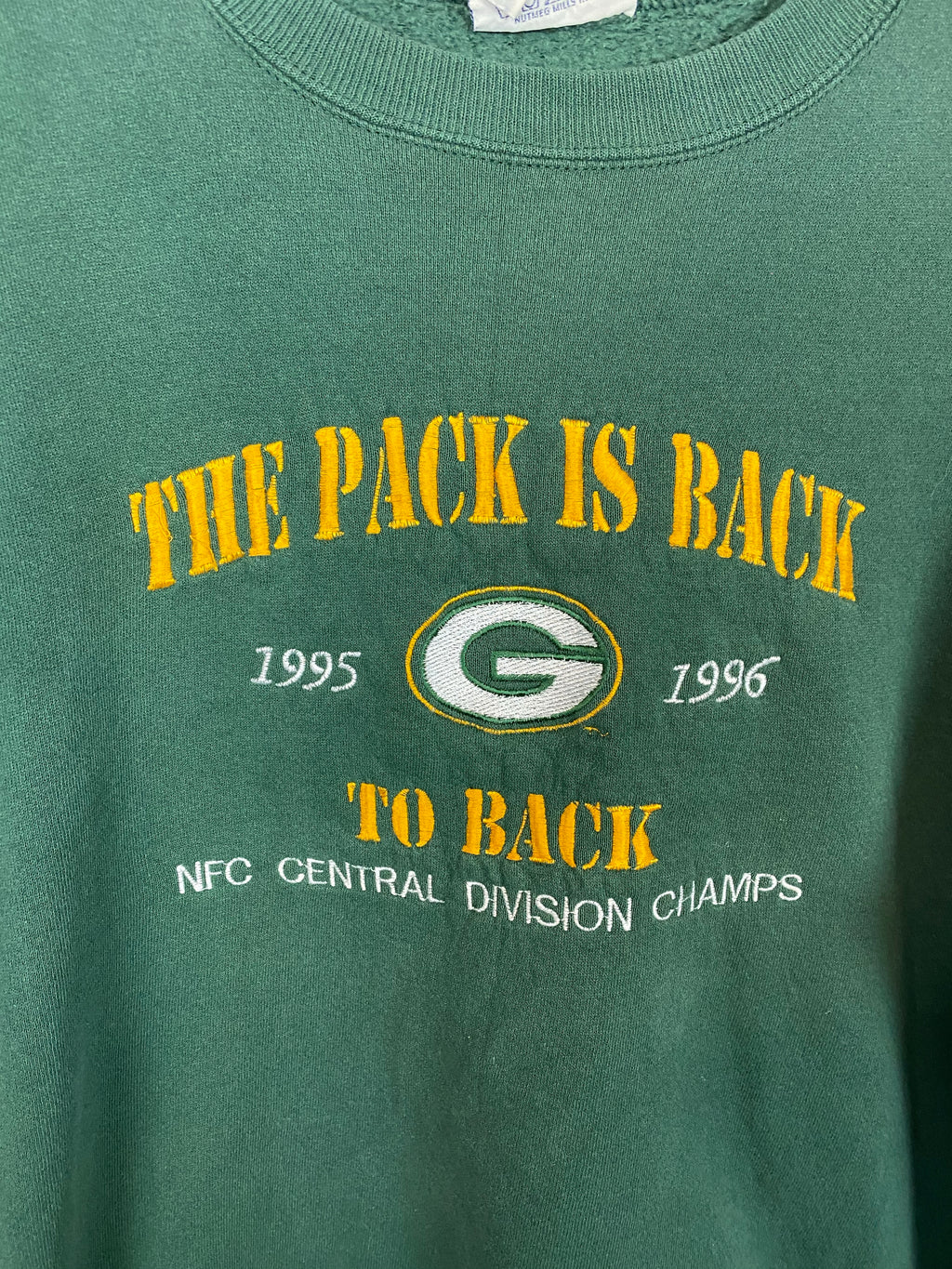 Embroidered Green Bay Packers crewneck - S/M