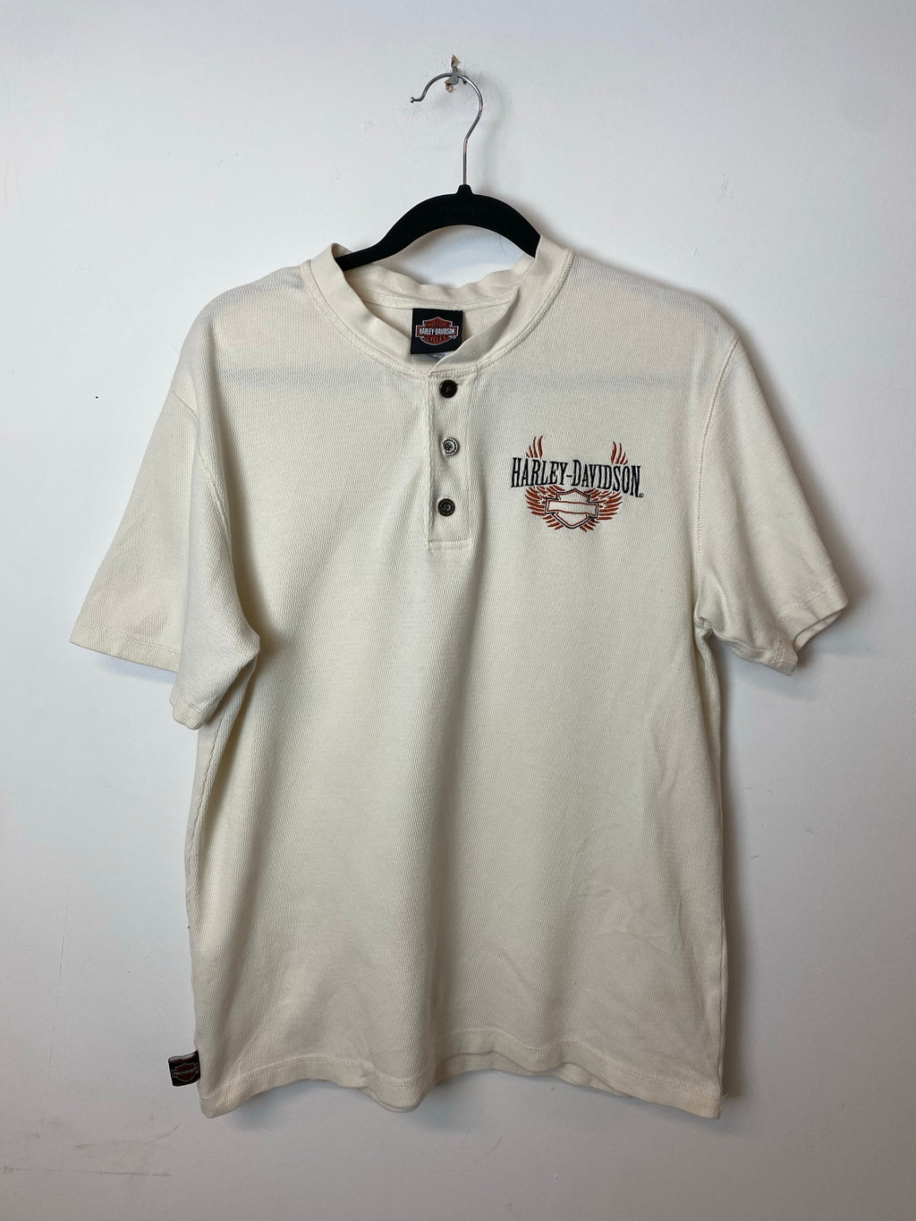 Vintage Harley Davidson Waffle Shirt - S