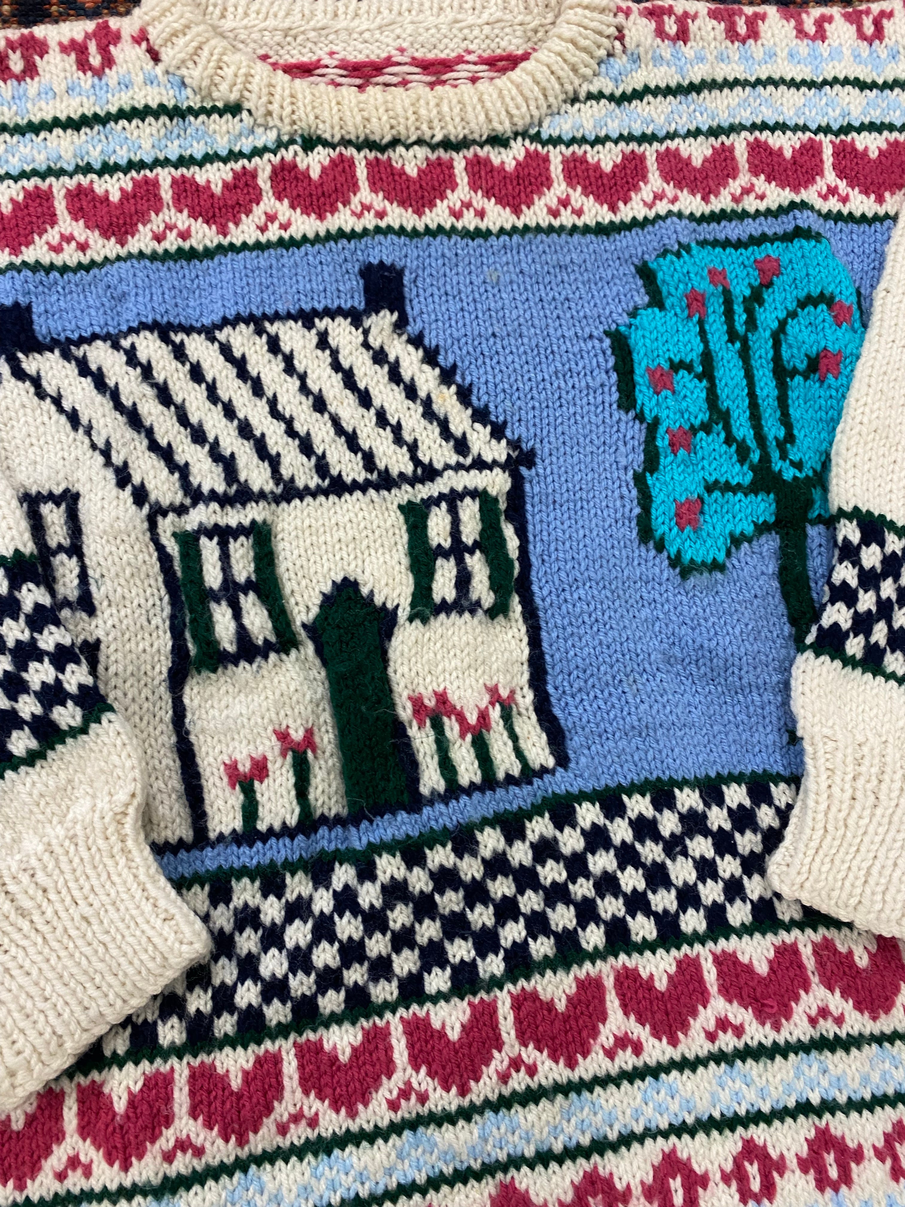 90s Front & Back Knit Sweater - M