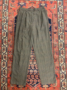 90s High Waisted Plaid Trousers - 28inches