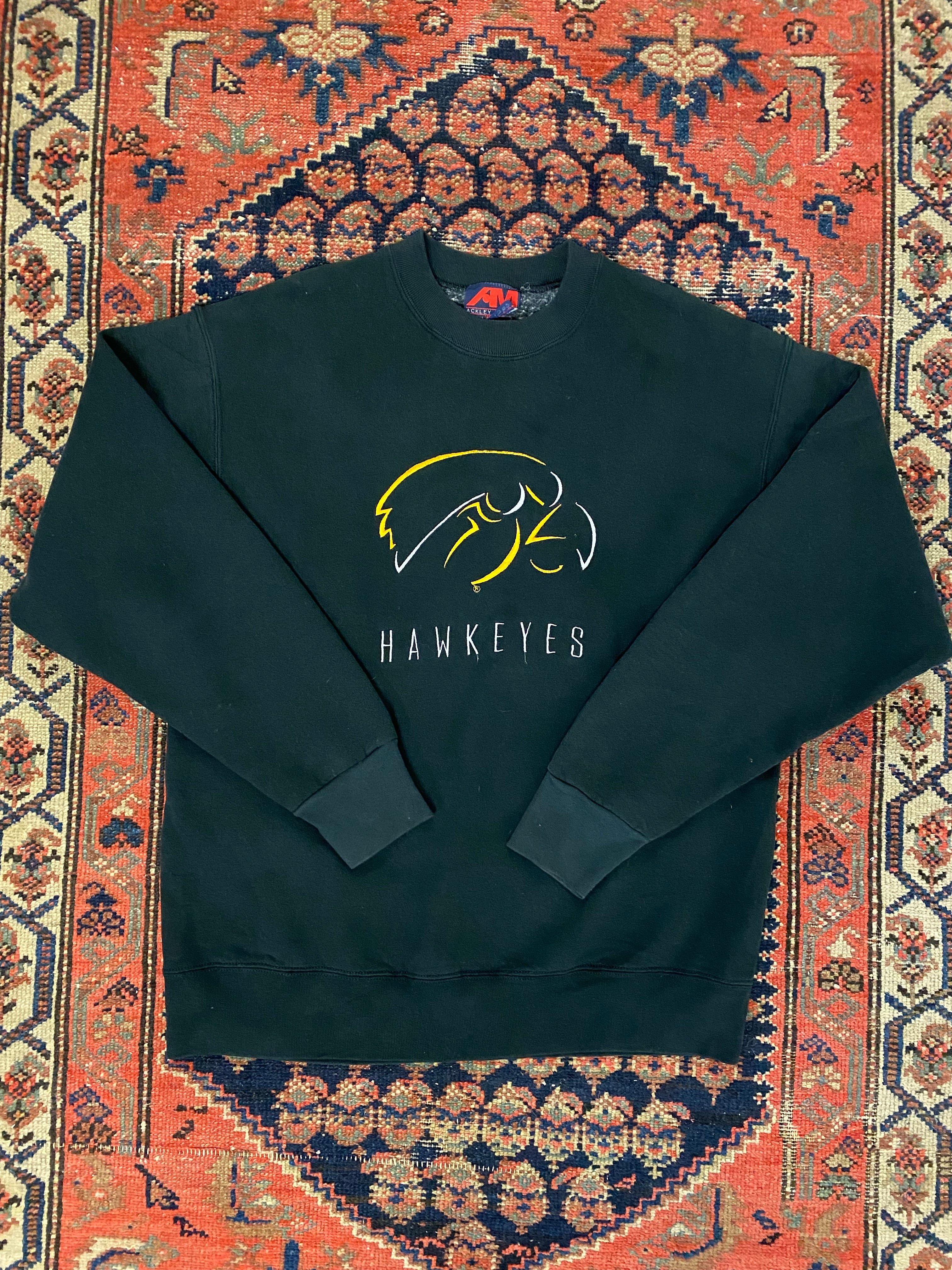Vintage Iowa Hawkeyes Embroidered Crewneck - L