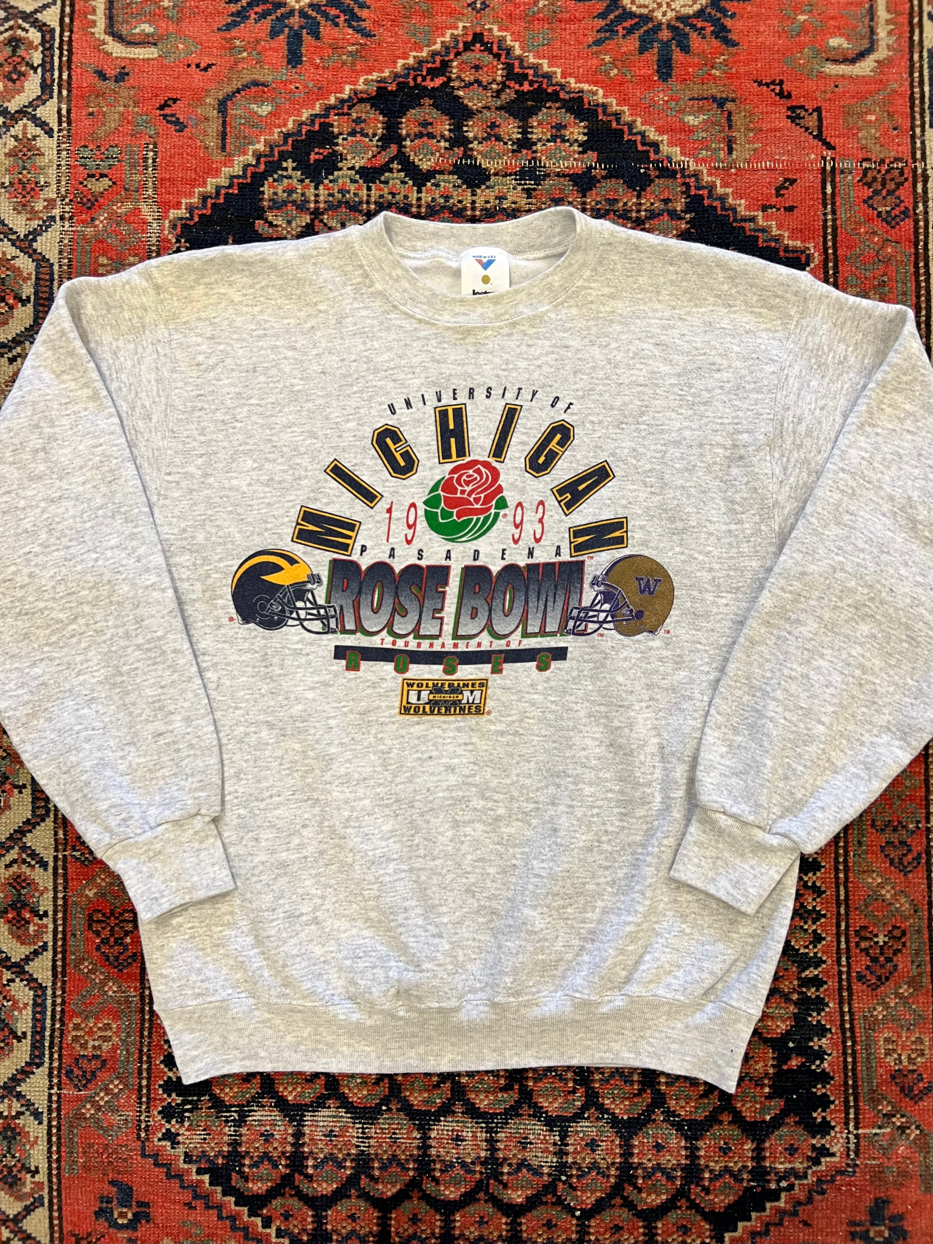 VINTAGE MICHIGAN ROSE-BOWL CREWNECK - S/M