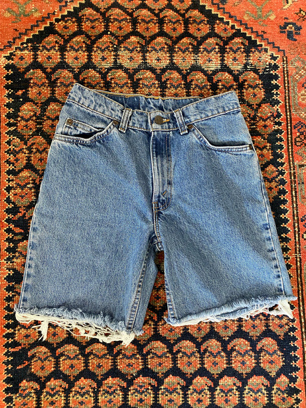 90s Frayed High Waisted Levis Denim Shorts - 26in