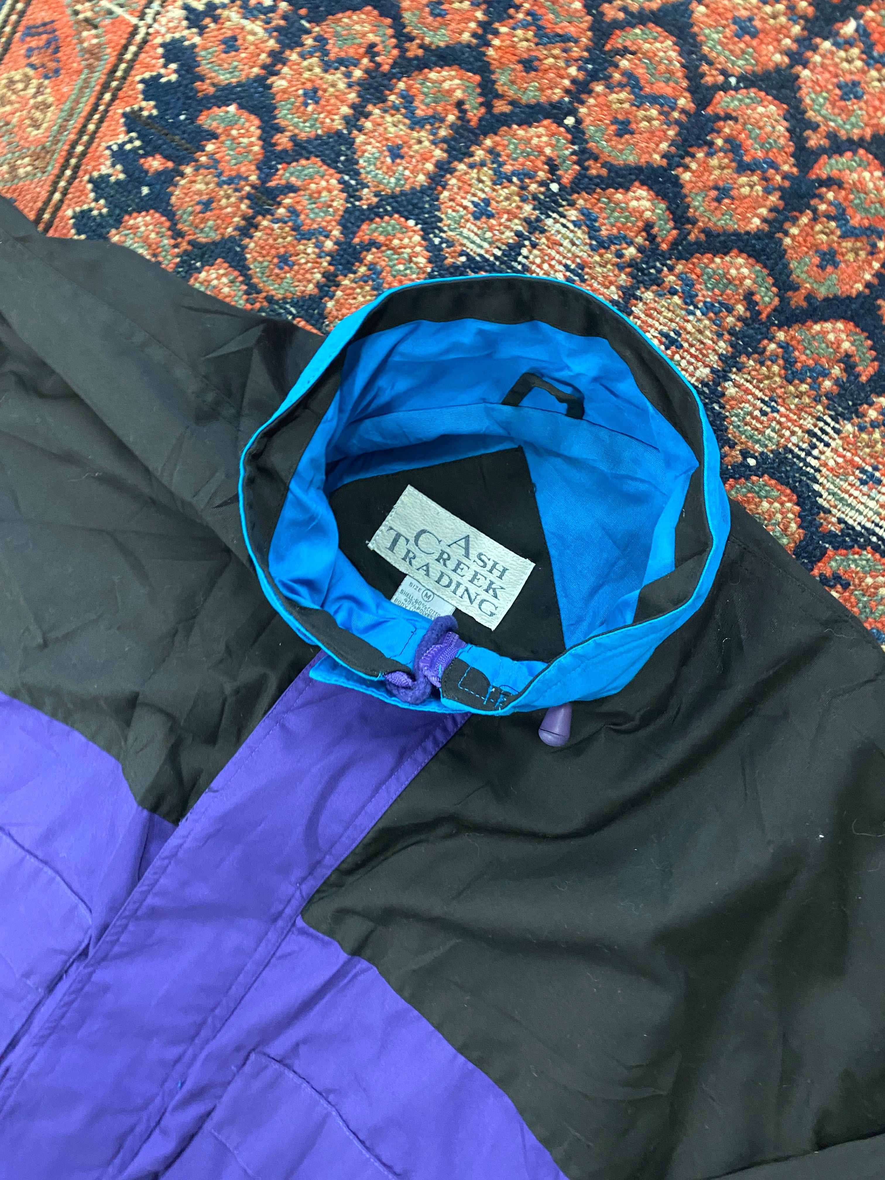 90s Colour Blocked Windbreaker Jacket - M