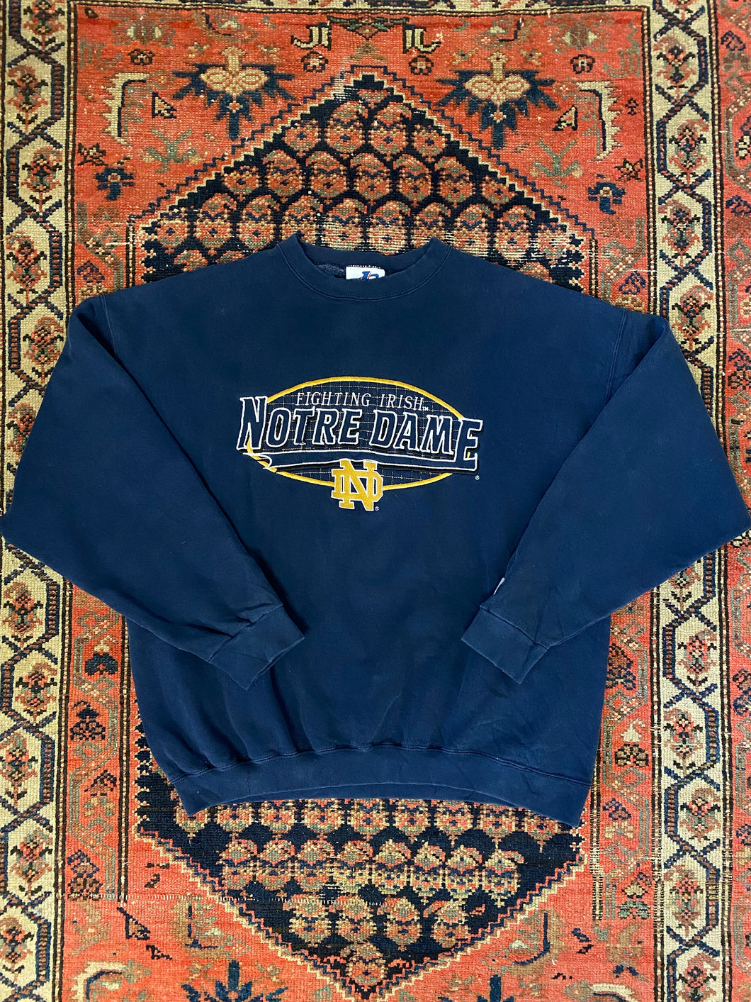 90s Embroidered Notre Dame Crewneck - M
