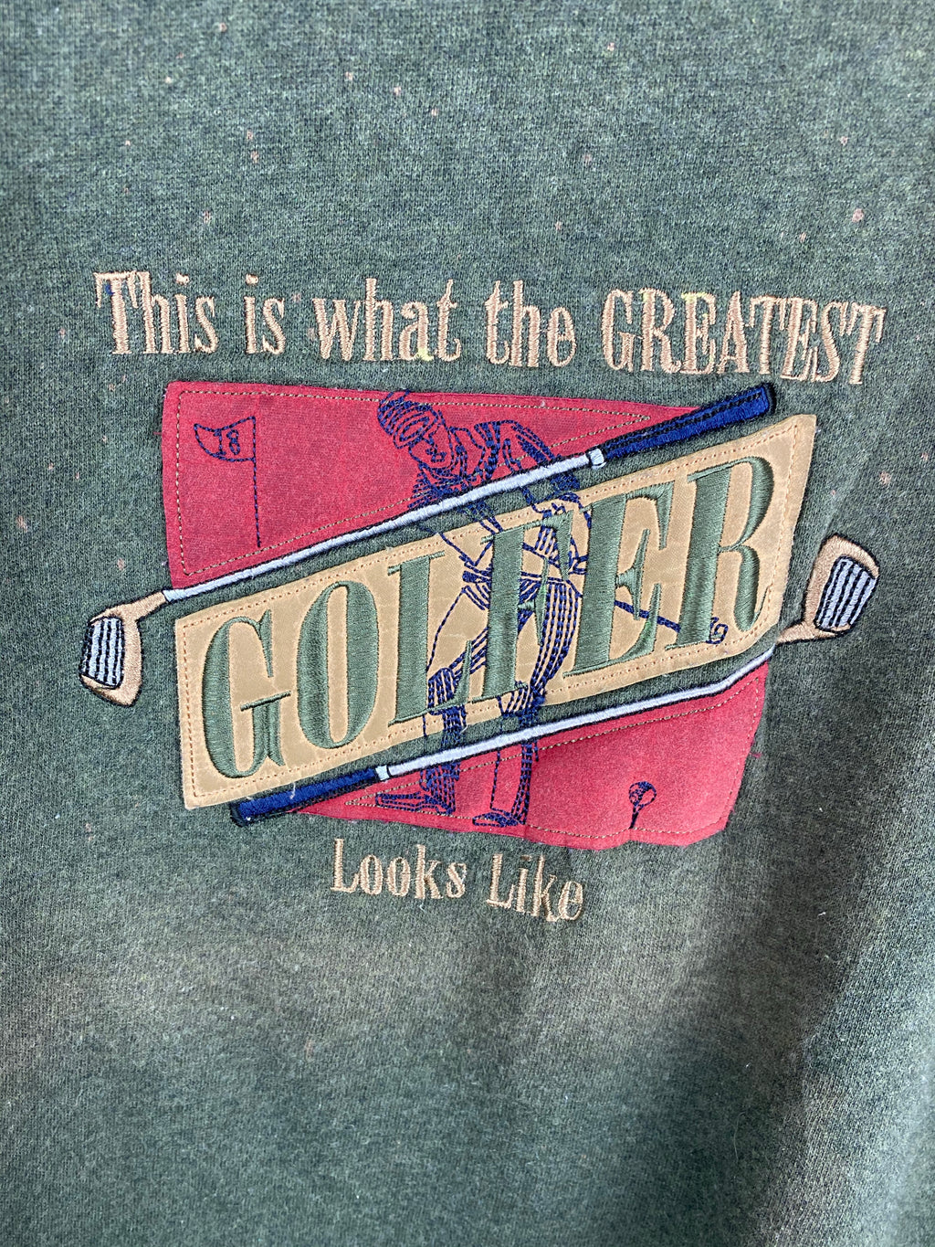 Vintage Greatest Golfer embroidered crewneck