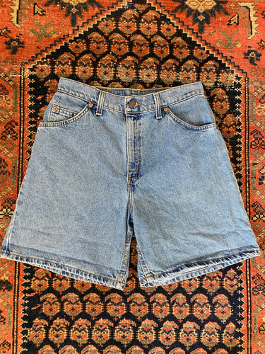 Vintage Orange Tab High Waisted Levis Hemmed Denim Shorts - 29in