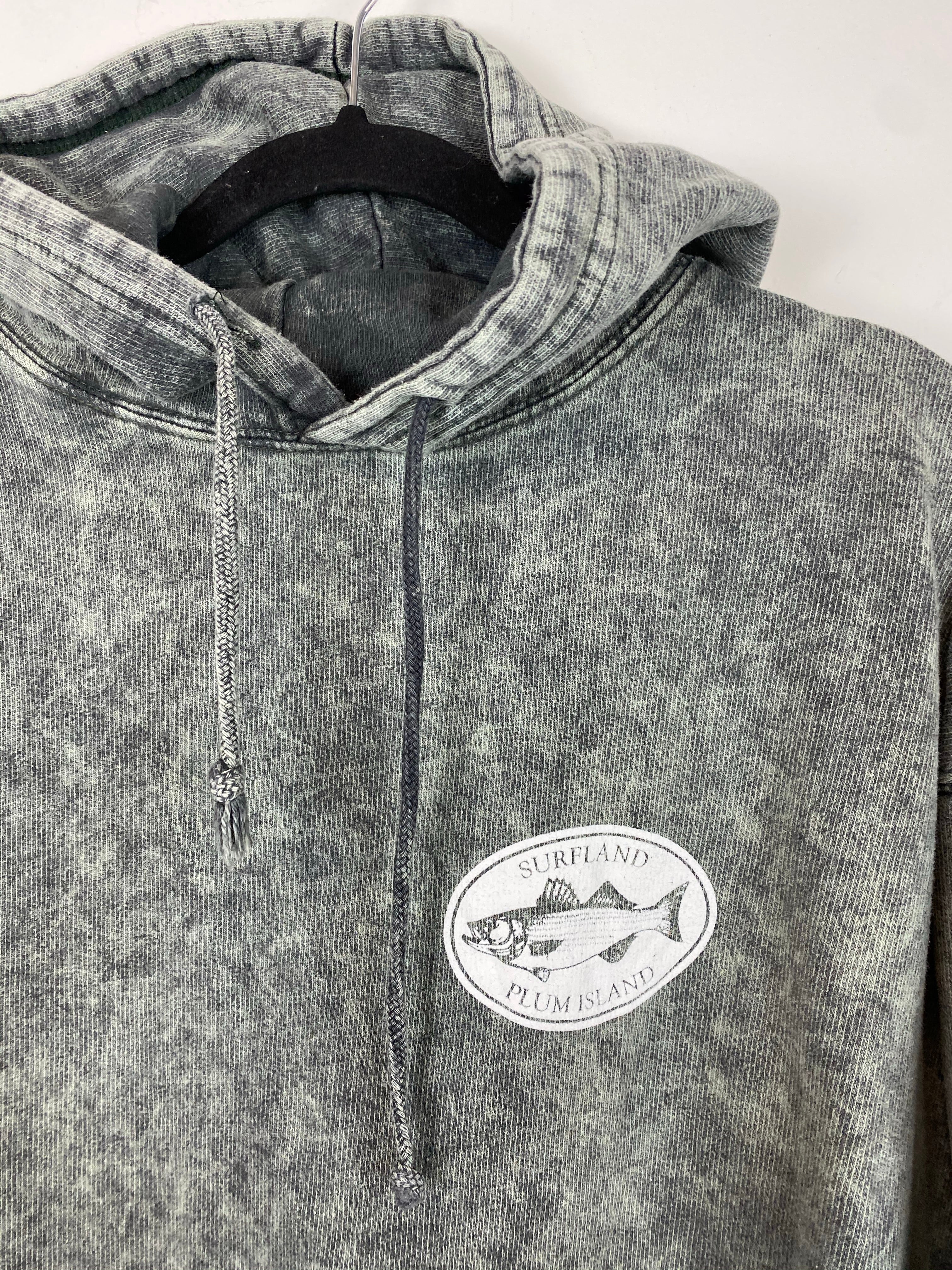 Vintage stone wash Plum Island hoodie - L