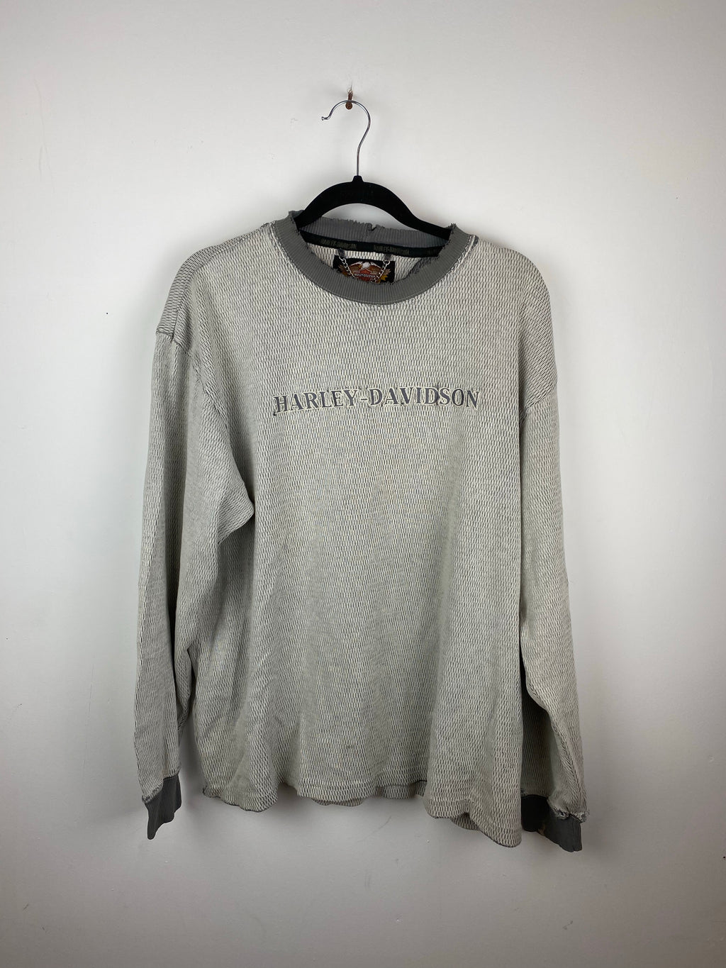 Thrashed Embroidered Harley Davidson crewneck
