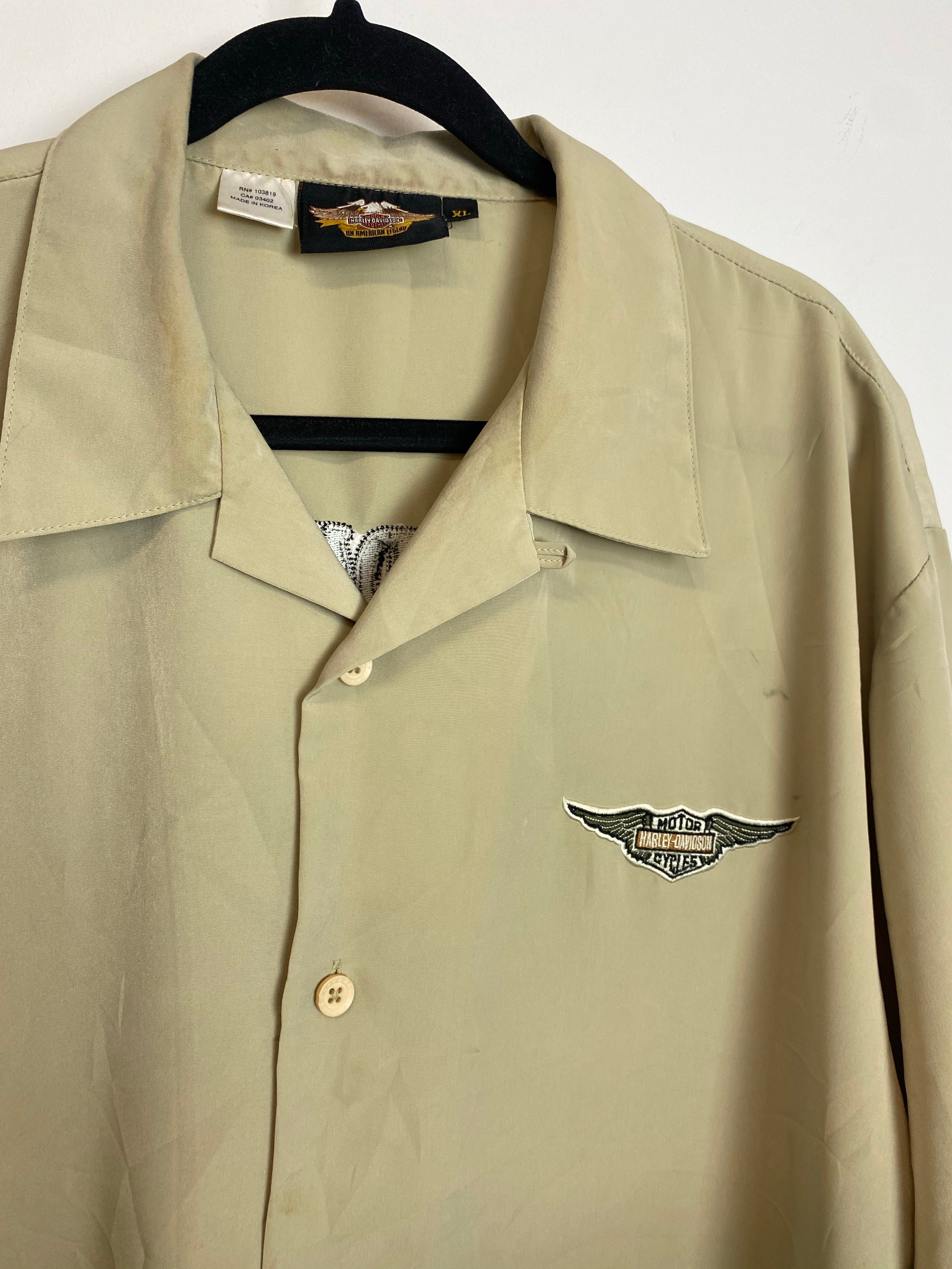 Vintage Harley Davidson Camp Collar Button up - L/XL