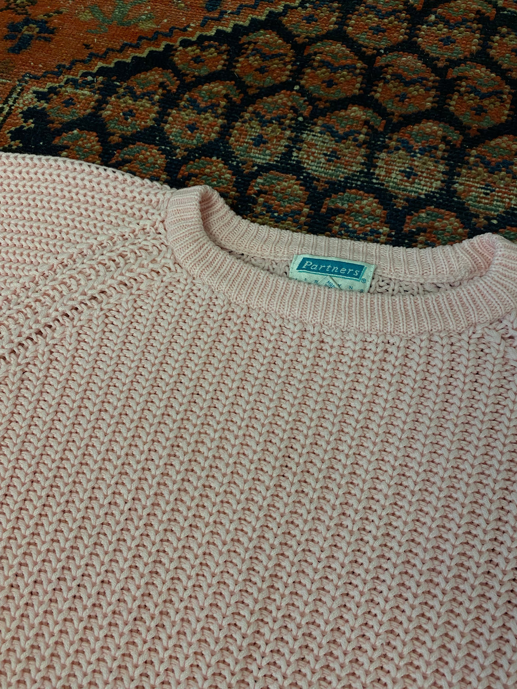 Vintage Pink Knit Sweater - M