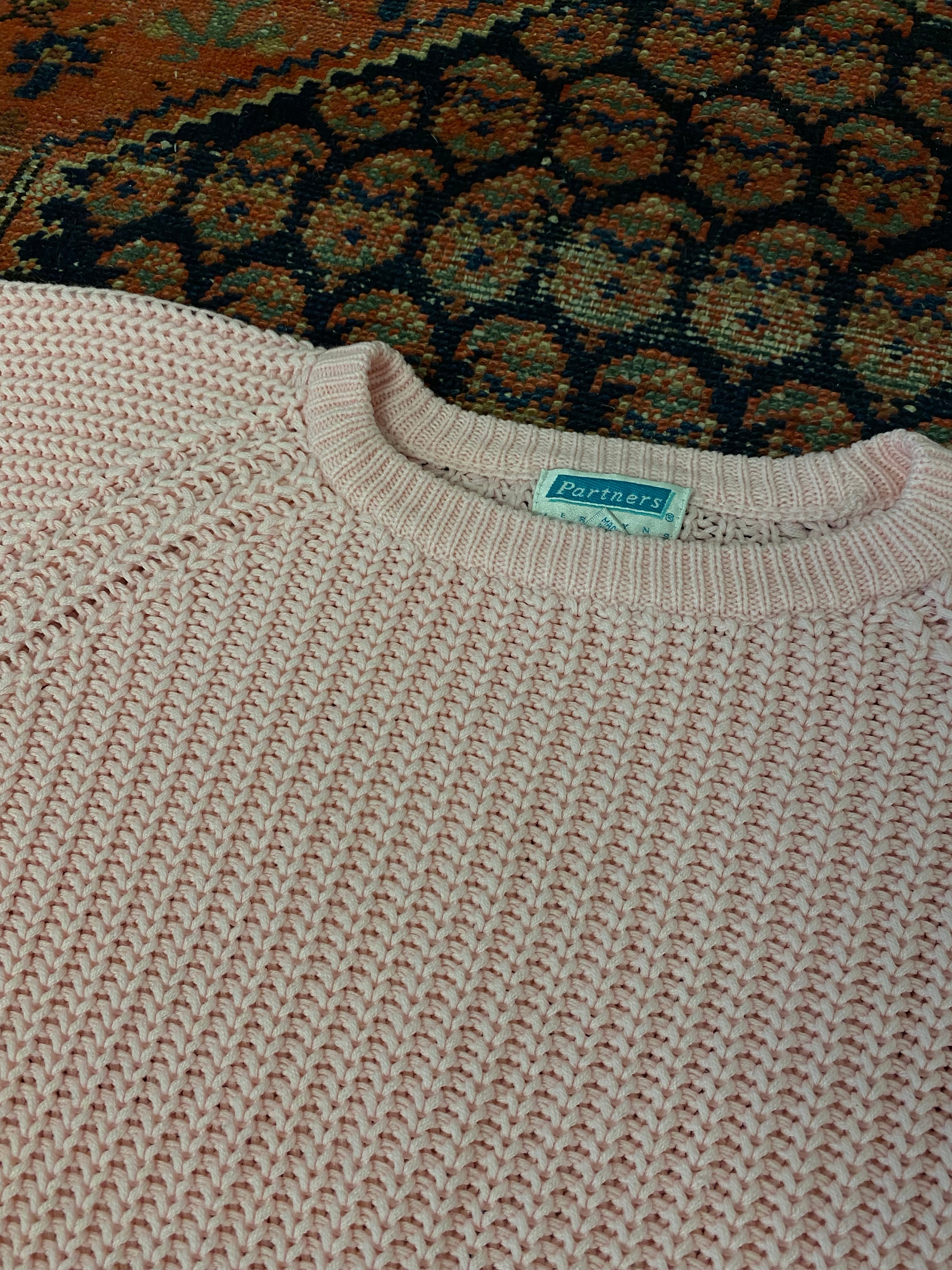Vintage Pink Knit Sweater - M
