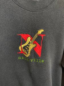 Vintage Faded Embroidered Nashville Crewneck - XS