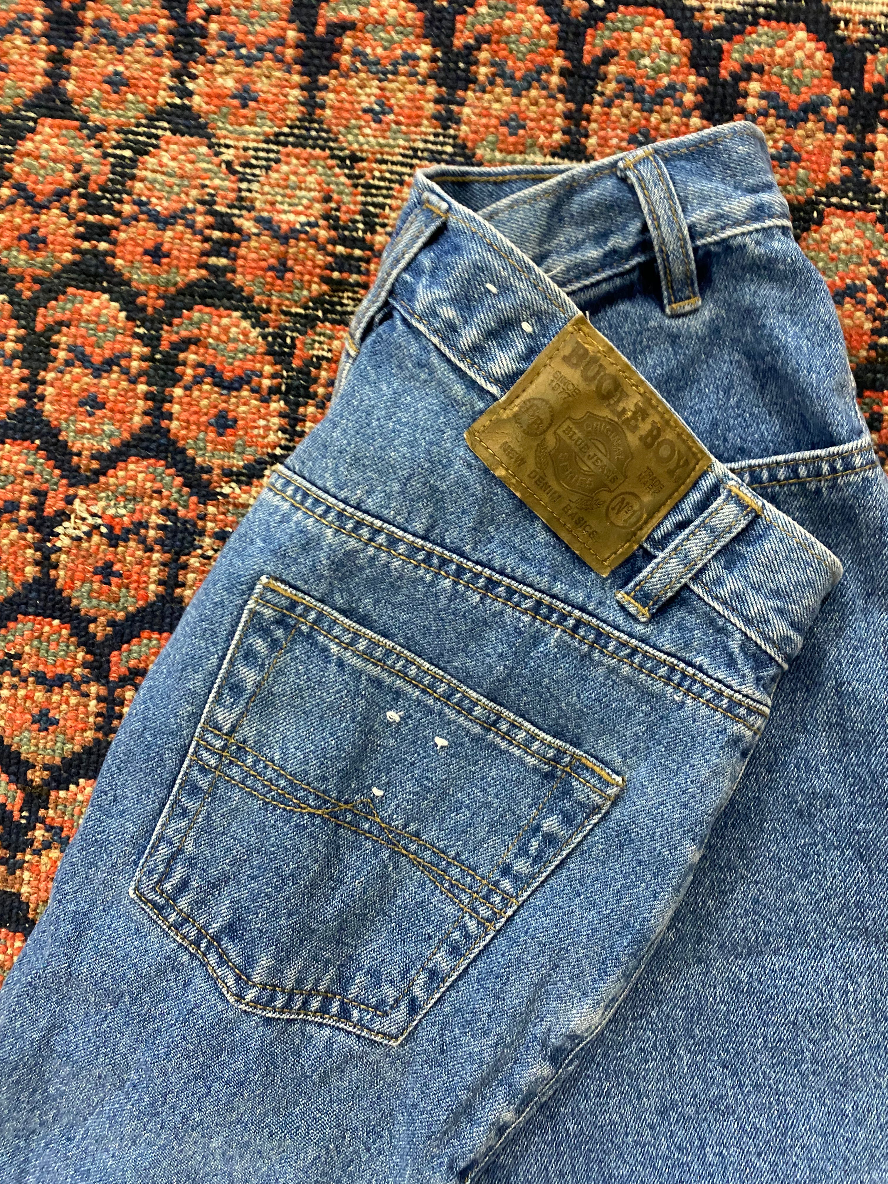 Vintage High Waisted Bungle Boy Denim Shorts - 28IN/W