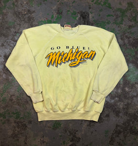 Yellow dyed 1989 Michigan Crewneck