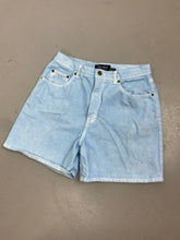 Load image into Gallery viewer, 90s high waisted navy blue branded denim shorts