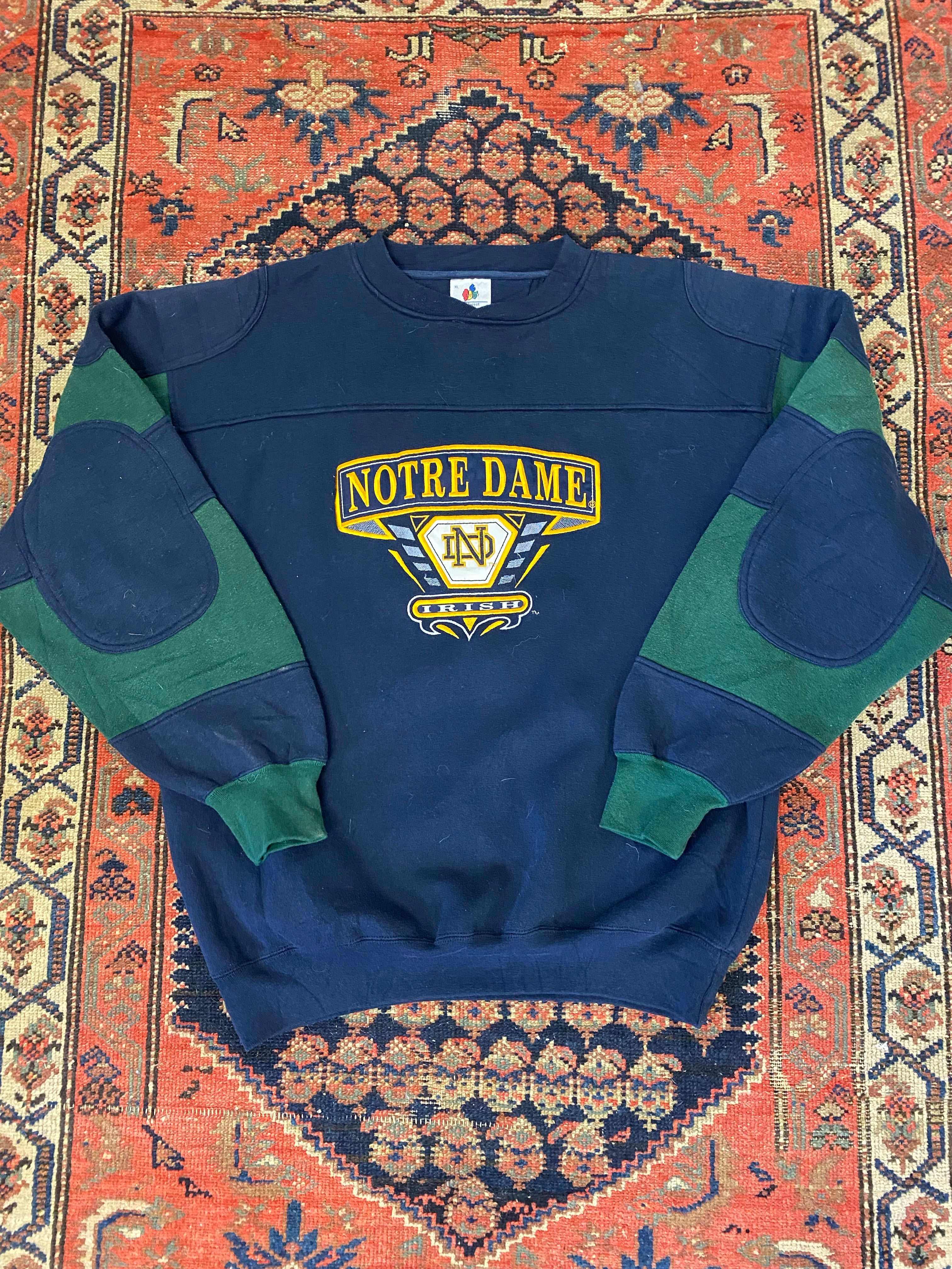 90s Notre Dame Colour Blocked Crewneck - XL