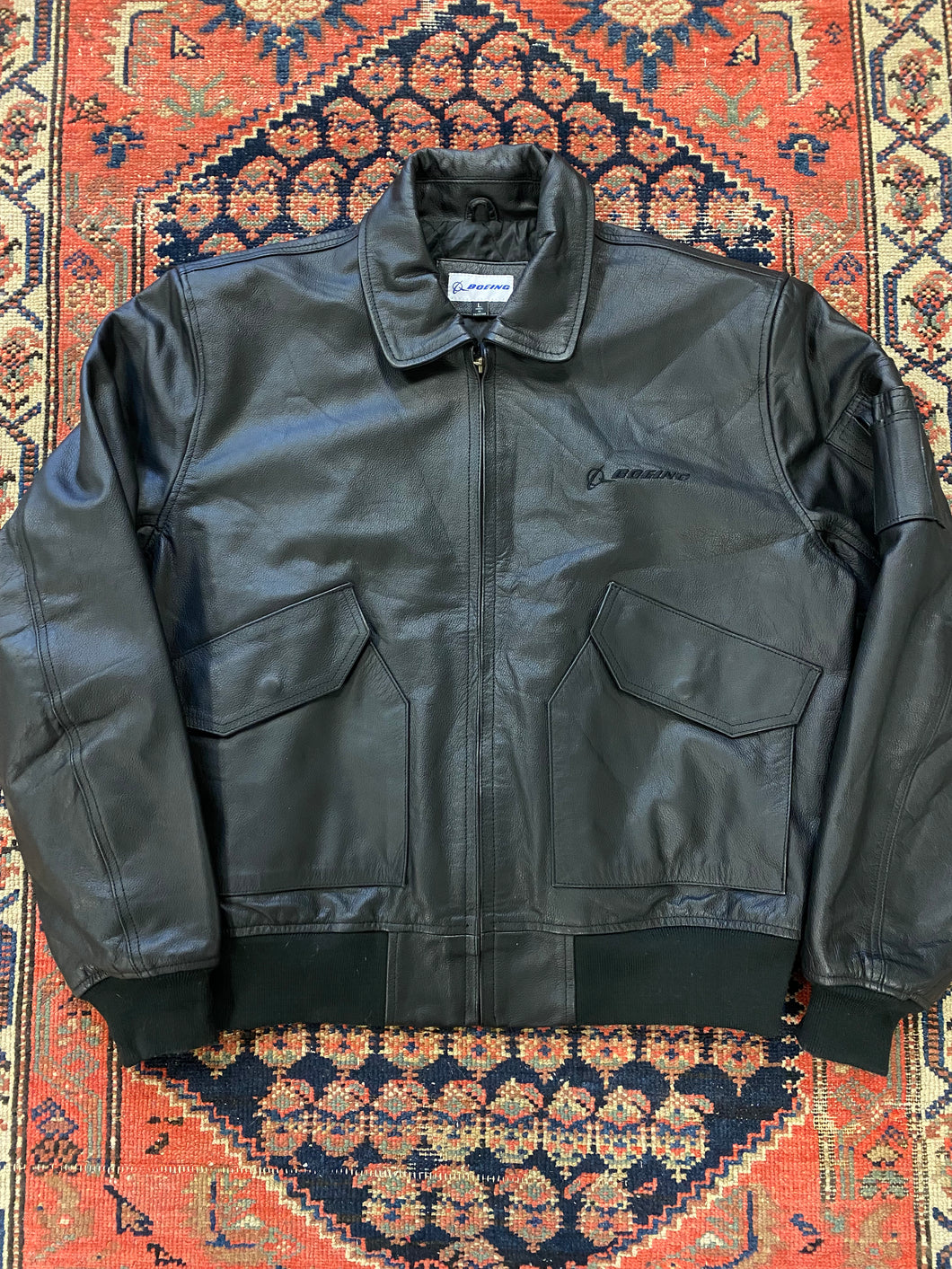 Vintage Boeing Bomber Leather Jacket - L