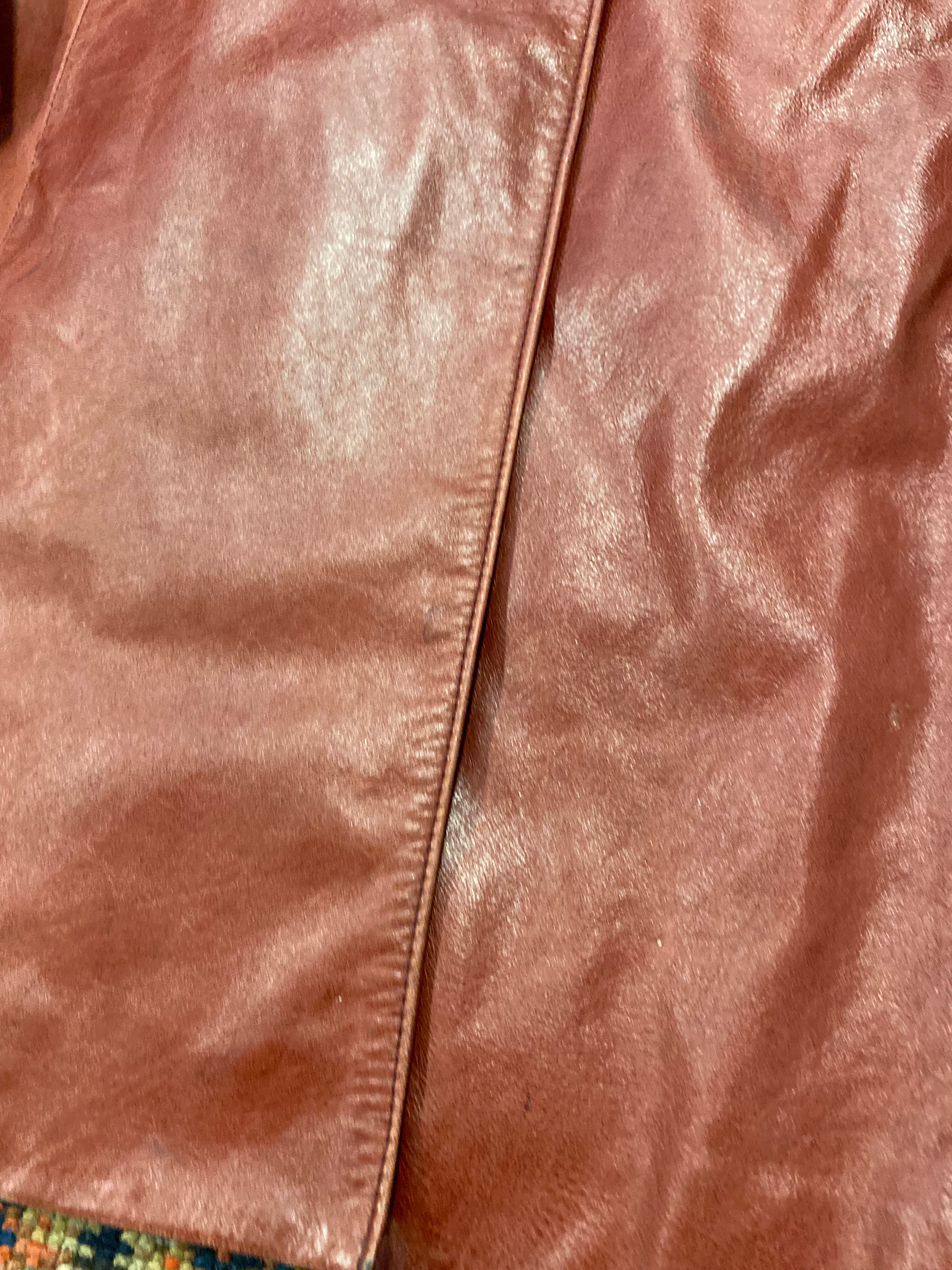 Vintage Red Leather Jacket - WMNS/M