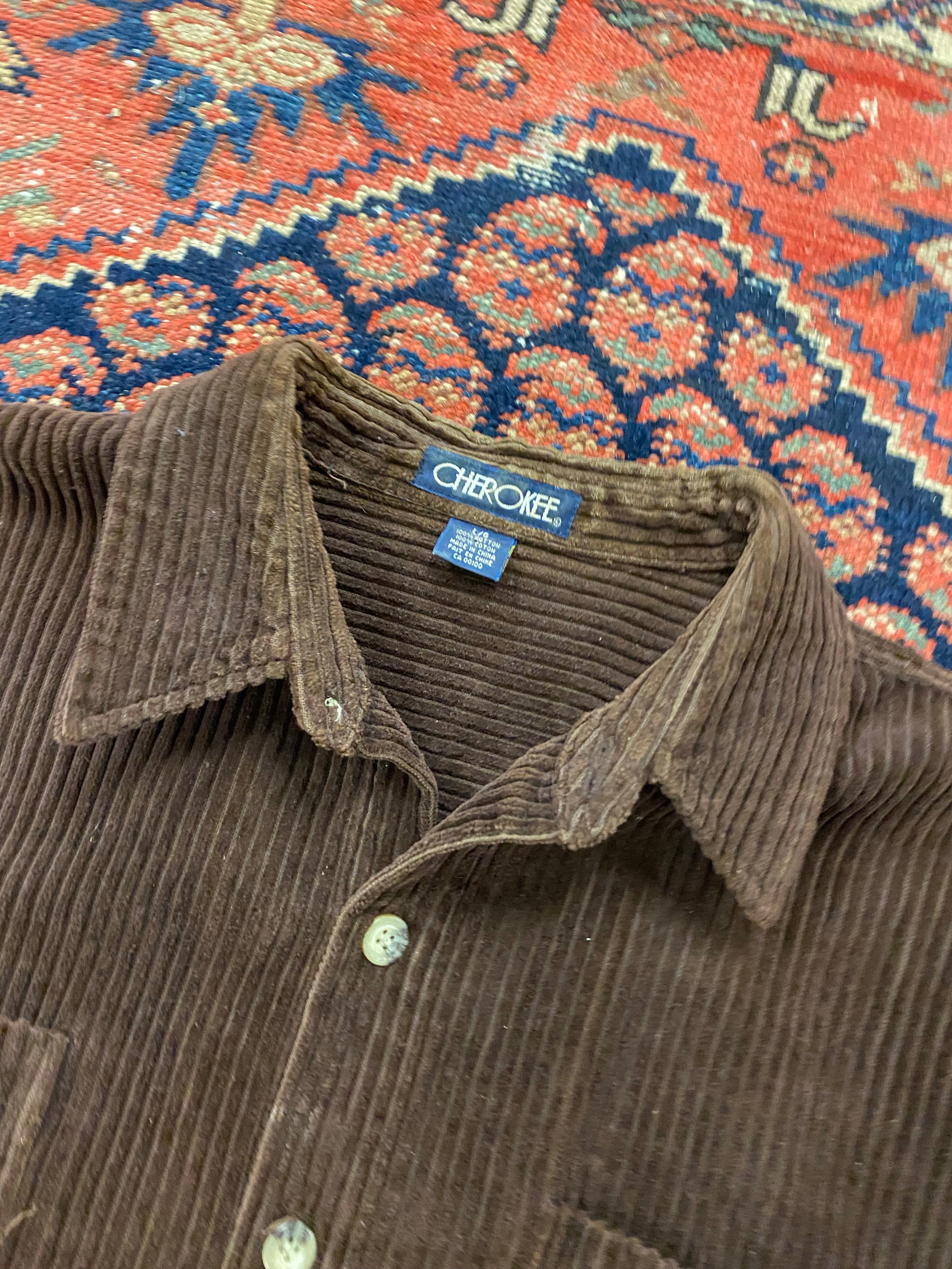 Vintage Thick Corduroy Button Up Shirt - L