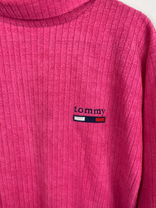 Pink fleece Tommy turtleneck