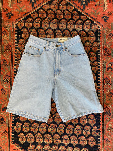 90s Hemmed Denim High Waisted Shorts - 27in