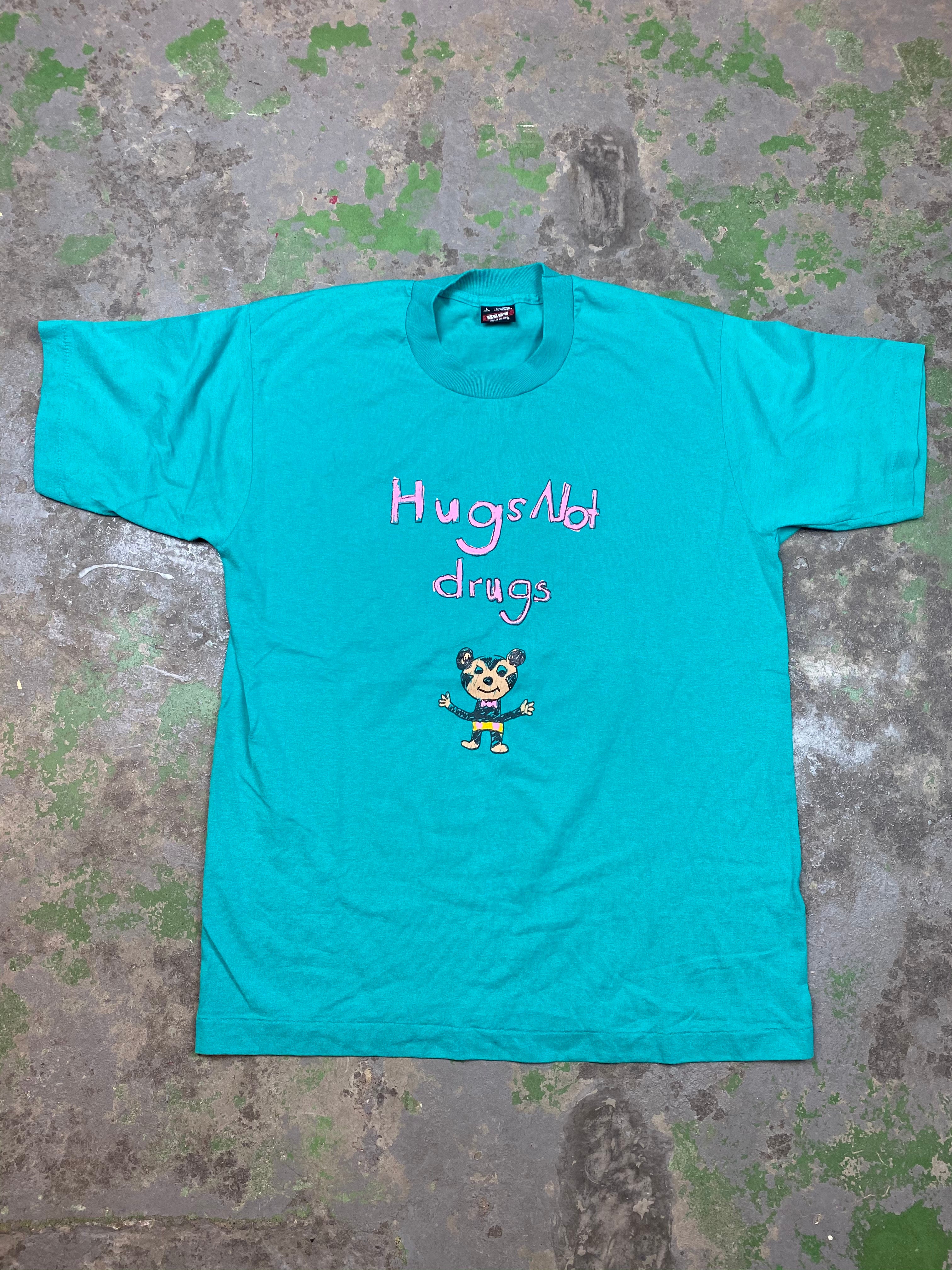 90s Hugs not drugs t shirt