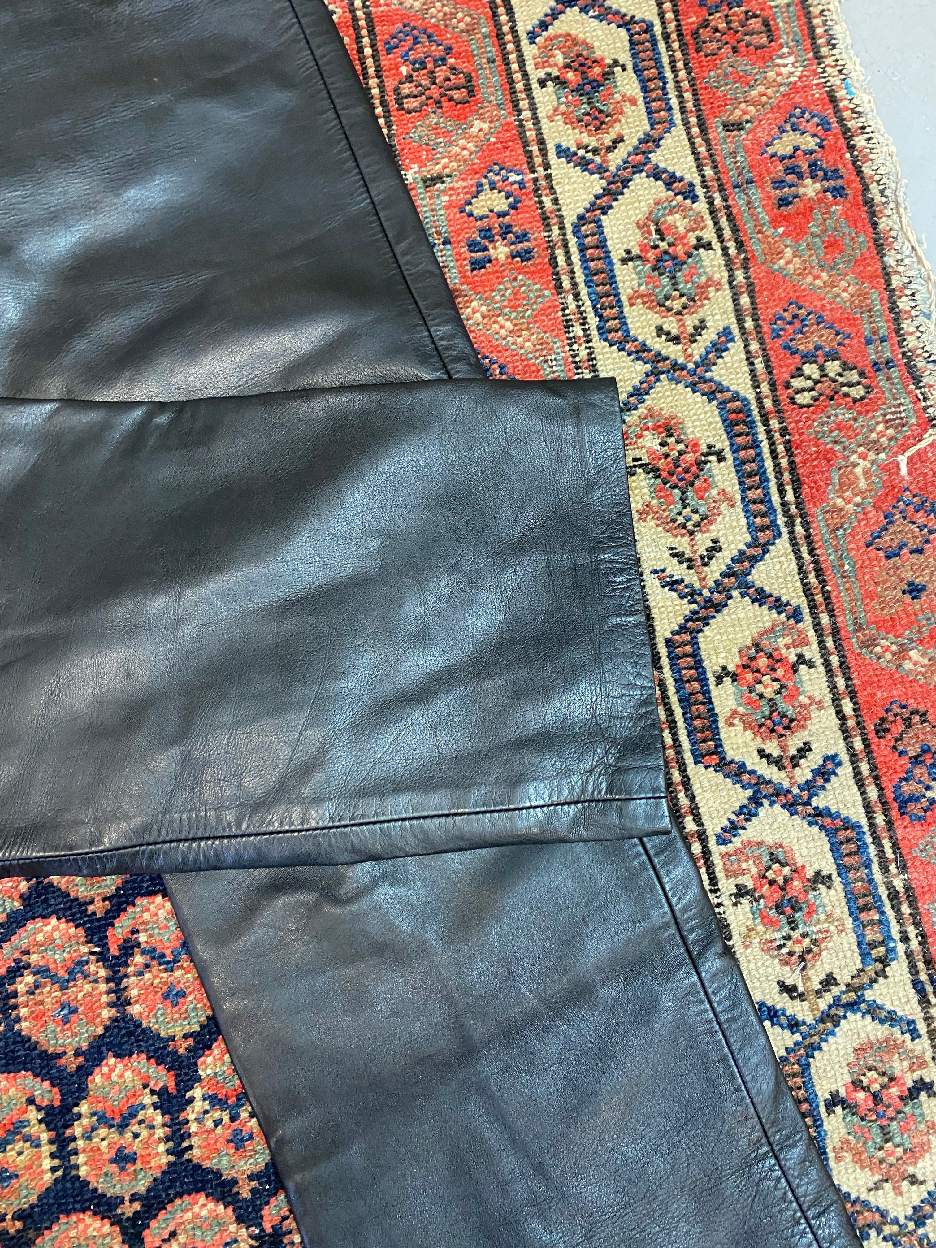 Vintage High Waisted Leather Pants - 28in