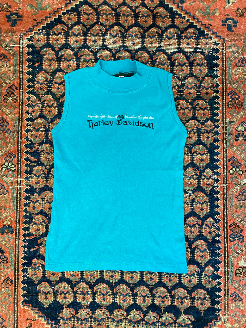 90s Harley Davison Teal Tank - M