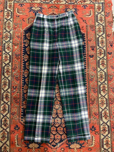 90s Plaid High Waisted Pants - 26in