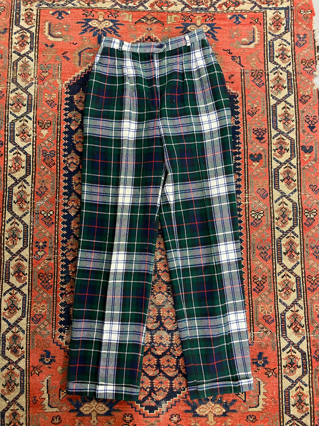 90s Plaid High Waisted Pants - 26in
