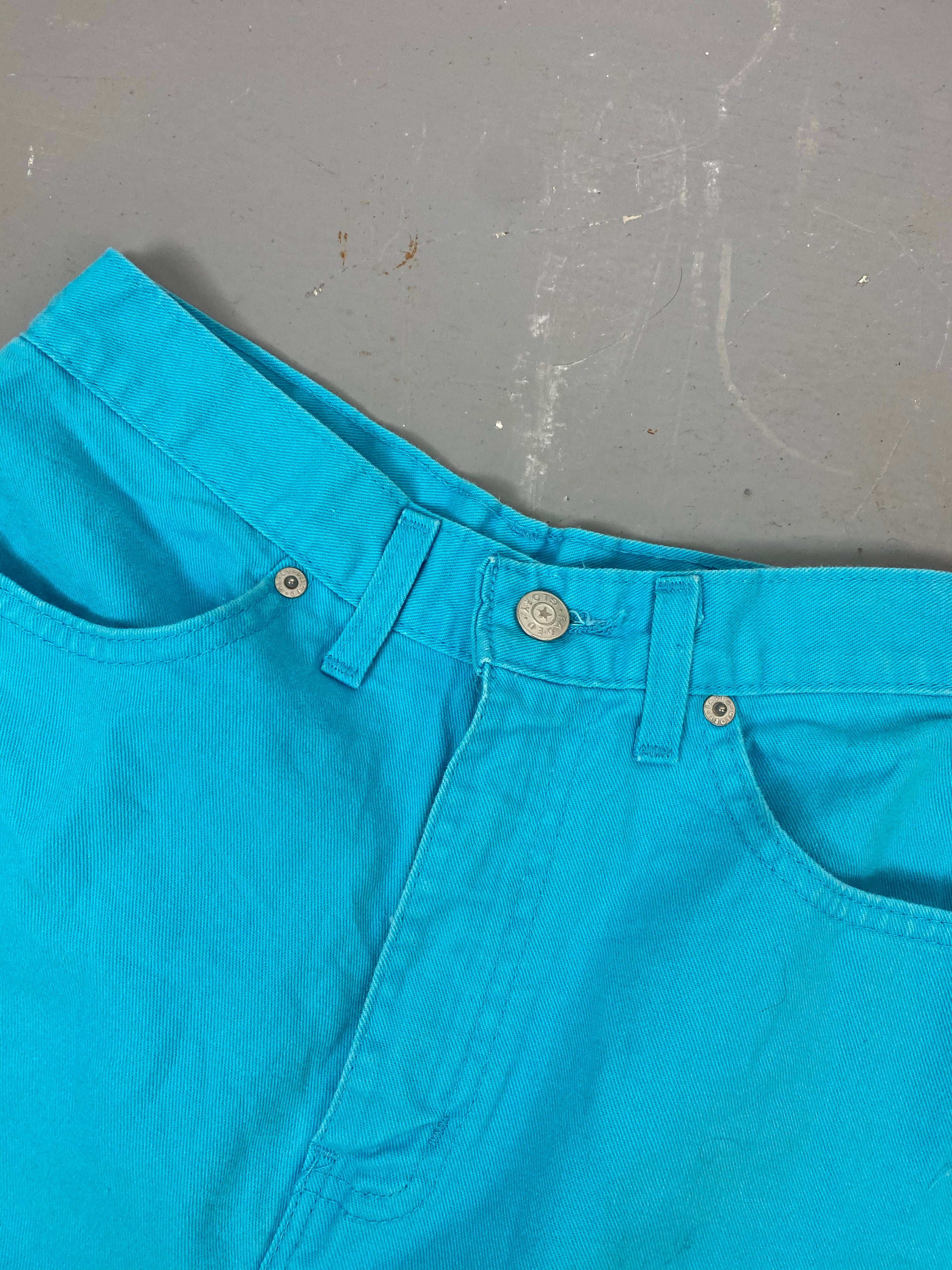 Vintage Light Blue High Waisted Denim shorts - 26in