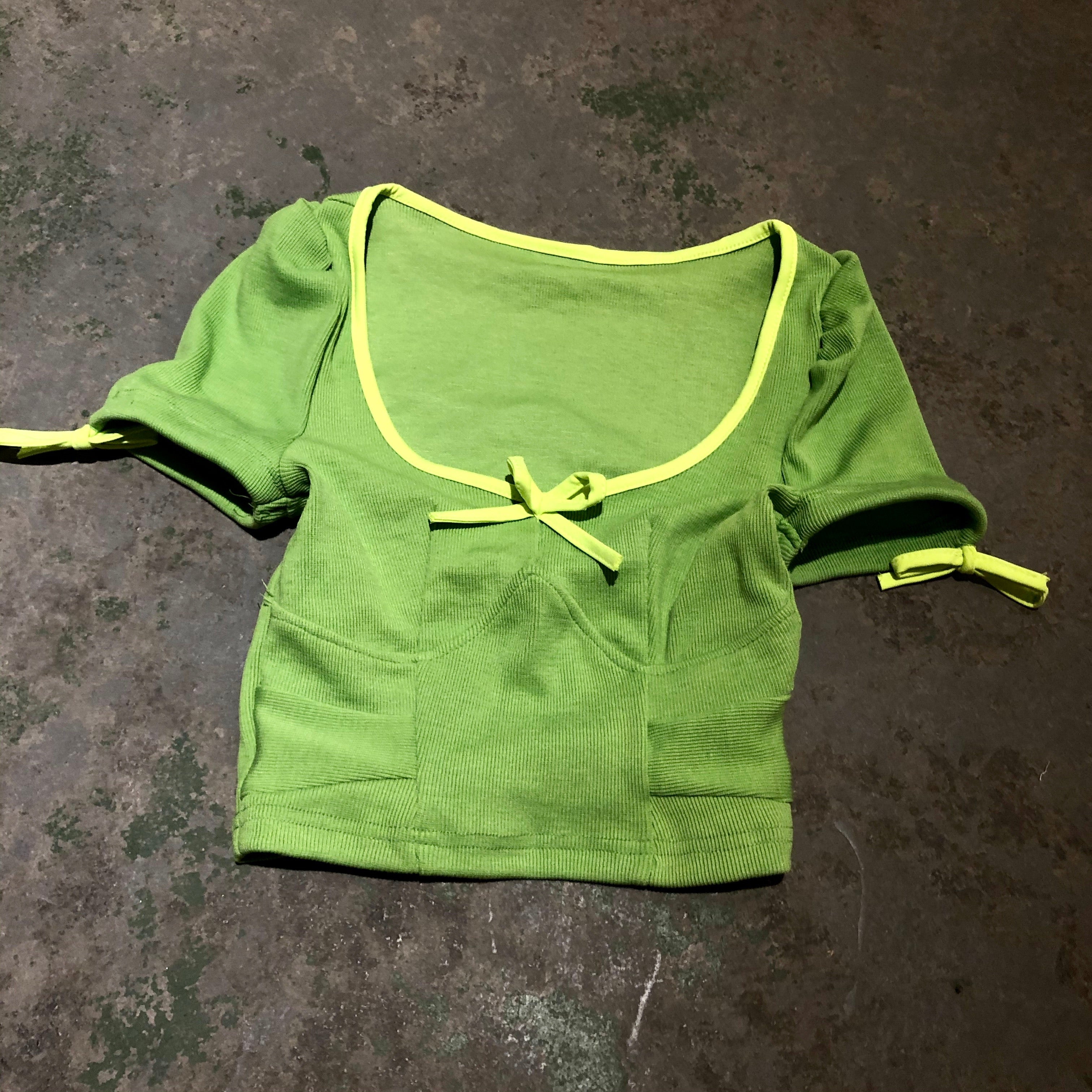Lime Green Scoop neck Baby Tee