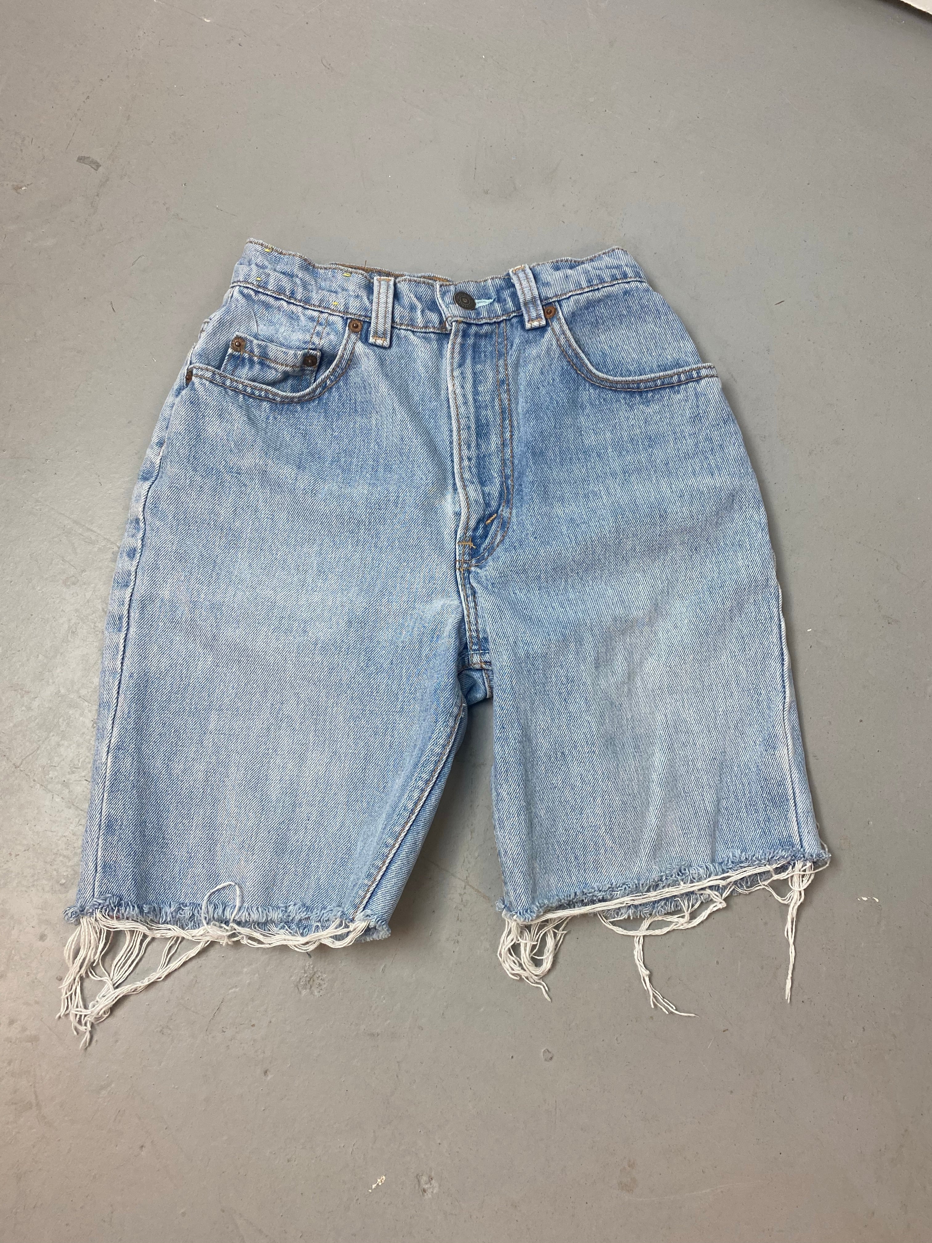 Vintage High Waisted Levi’s Frayed Denim Shorts - 25in