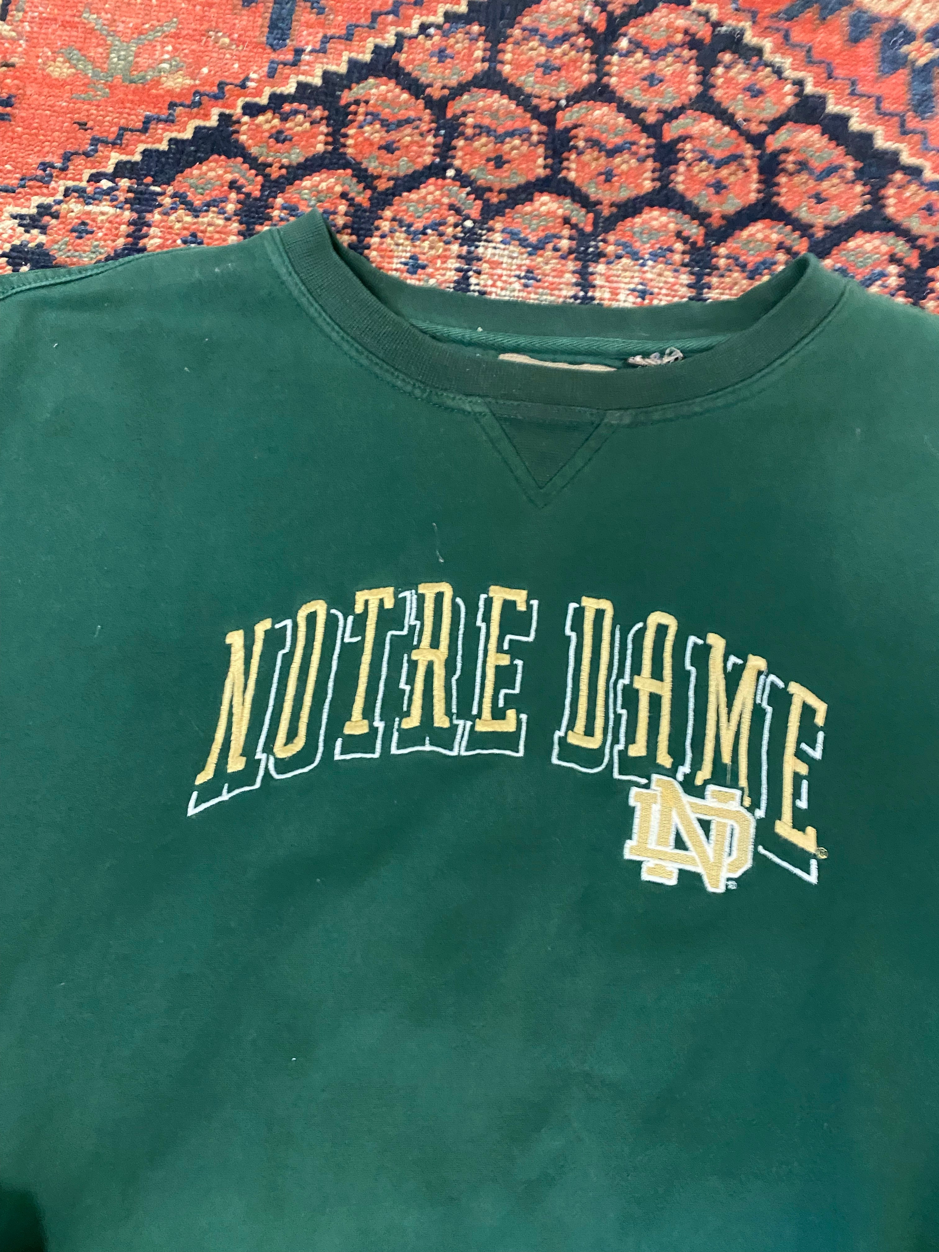 Vintage Embroidered Notre Dame Crewneck - L/XL