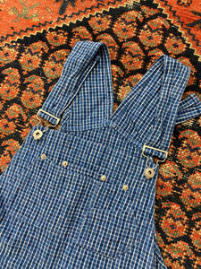 Vintage Plaid Overall Shorts - S
