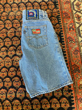 Load image into Gallery viewer, 90s Mewnics High Waisted Hemmed Denim Shorts - 28in