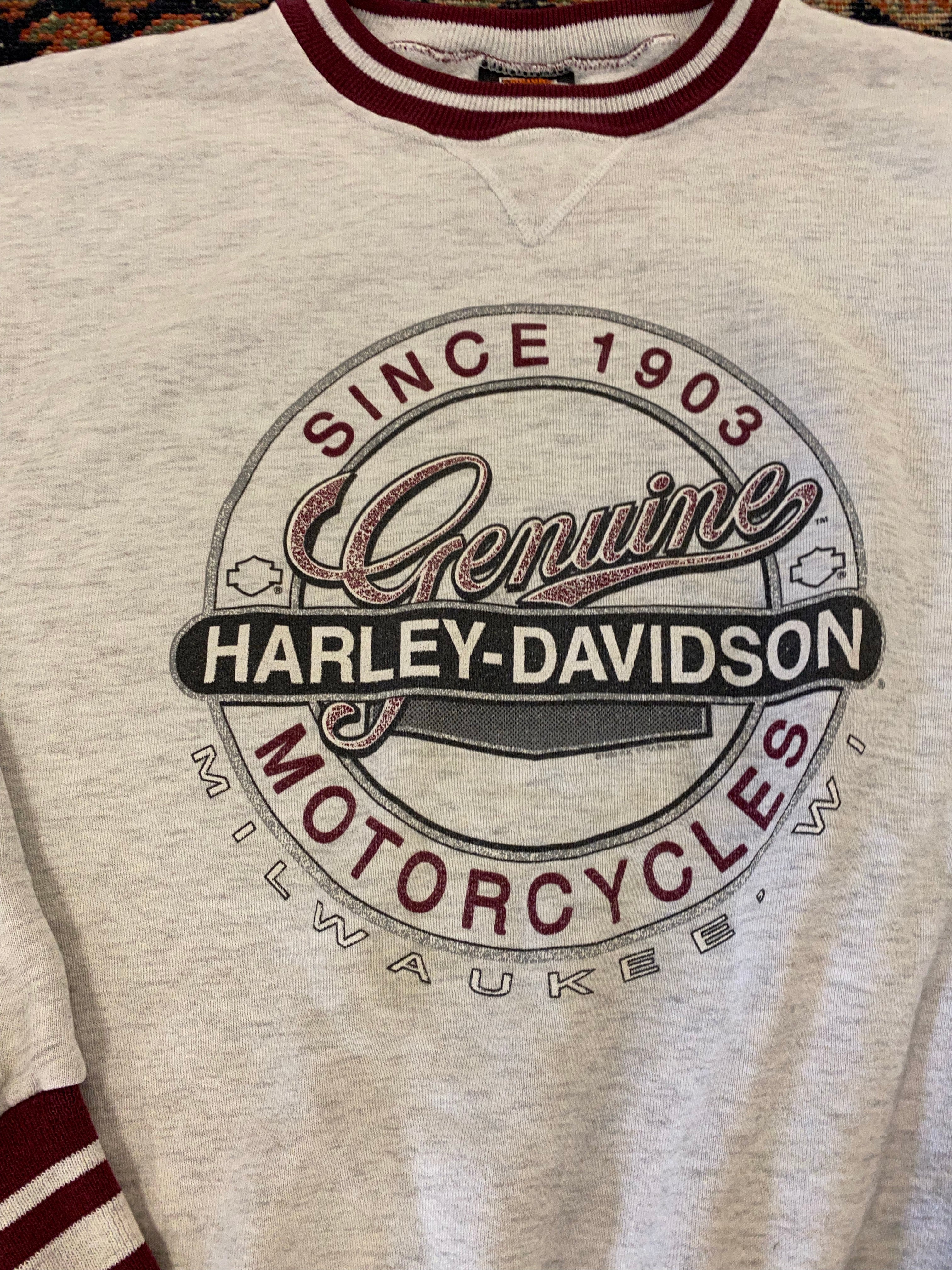 Vintage Front And Back Harley Davidson Crewneck - L