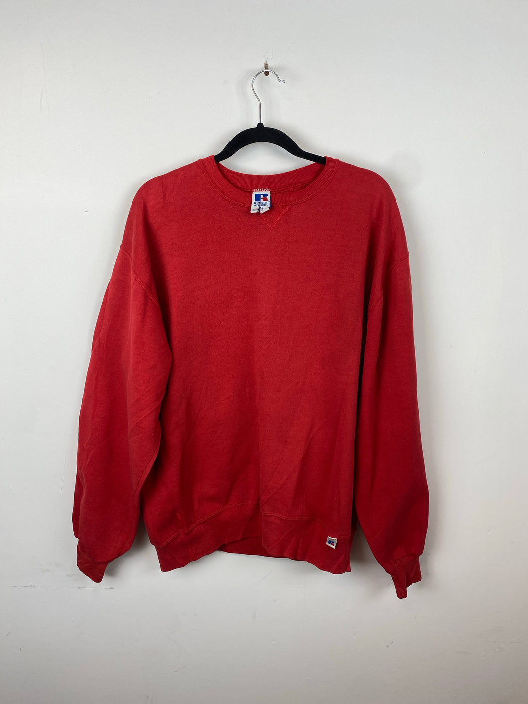 Blood orange Russell crewneck made in USA