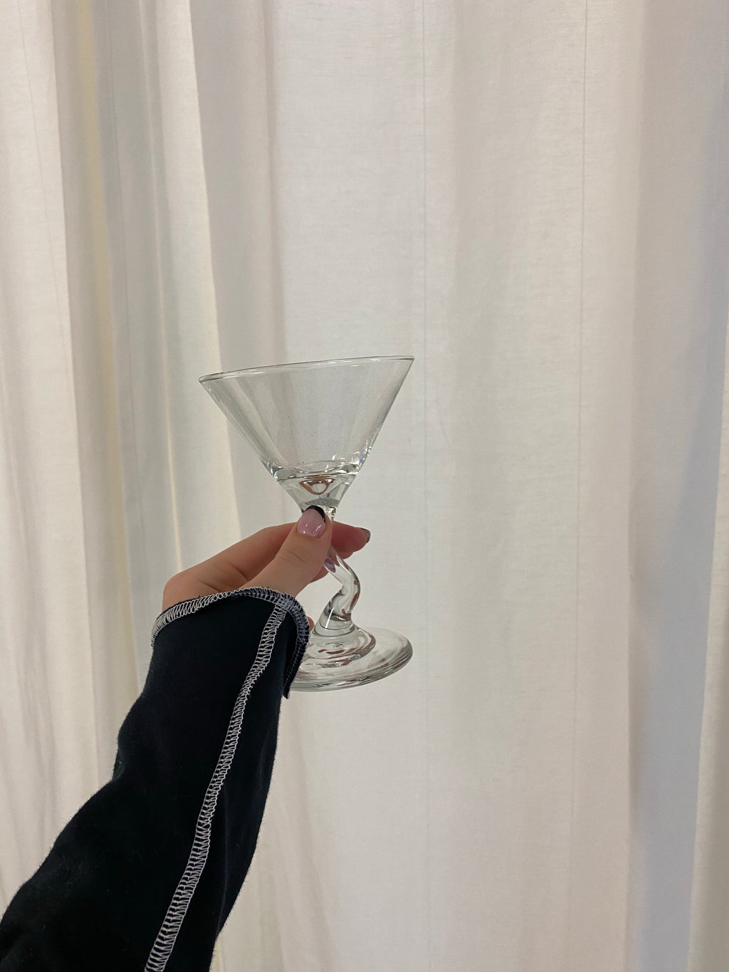 Set of three vintage martini glasses