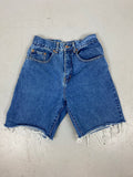 90s high waisted frayed Buffalo denim shorts - 28in